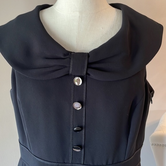 TAHARI Arthur S. Levine staple career black sheath dress O/S round collar 12P - Picture 2 of 14